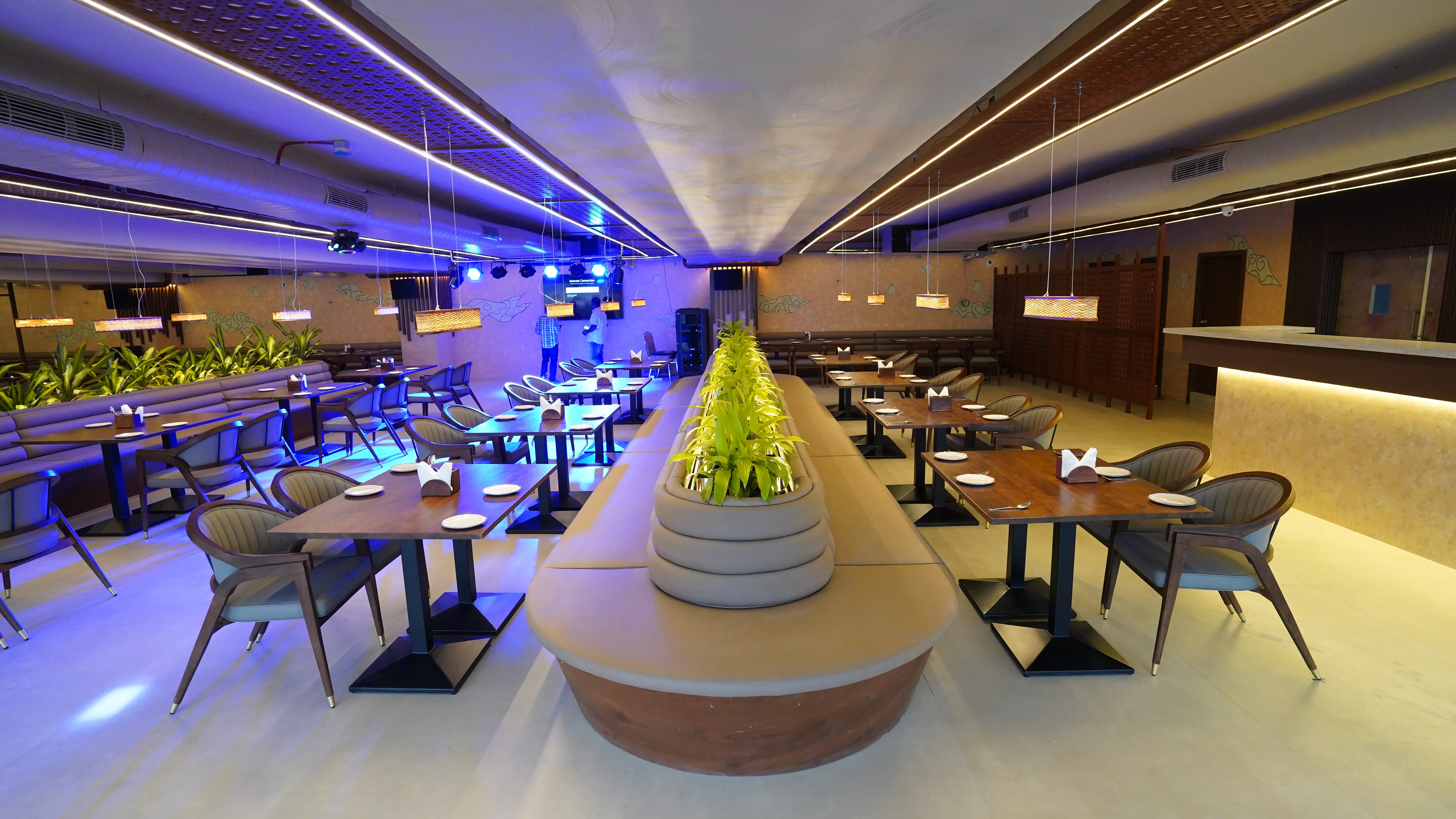 Elegant hotel room with king size bed and city view