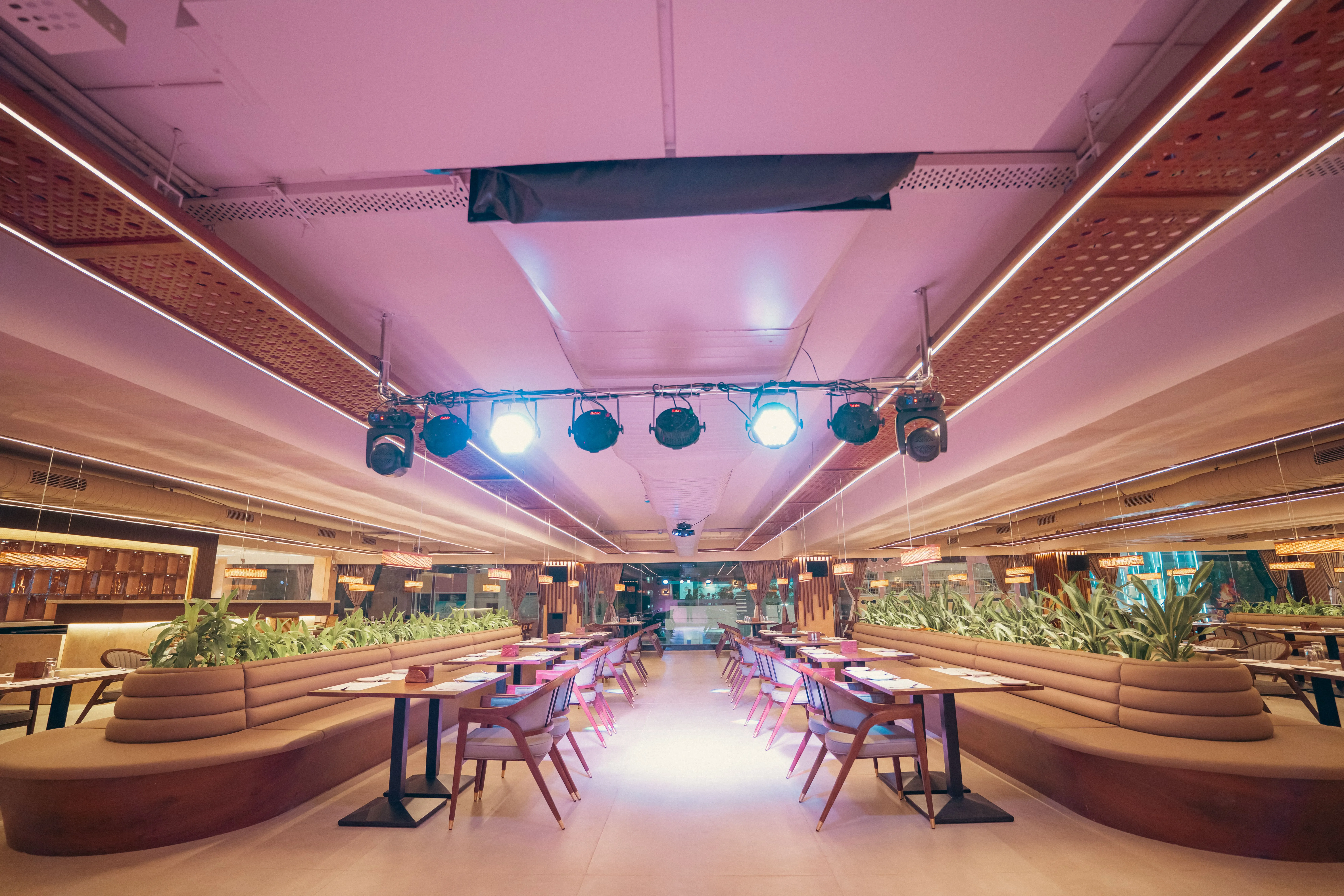 Spacious hotel event hall setup